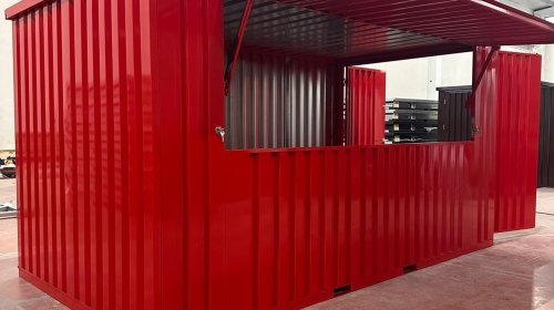 Gyorsan telepíthető lapraszerelet  árusító konténer